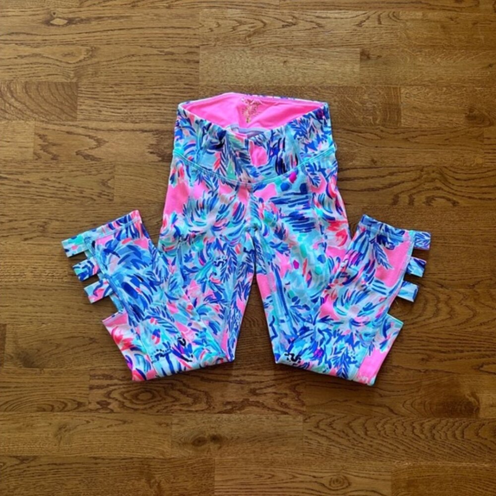 LILLY PULITZER Legging Luxletic Crop Pink weekender cabana cocktail Cutout xxs